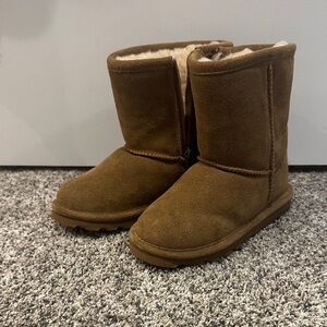 BearPaw Tan Suede Boots with Shearling Lining